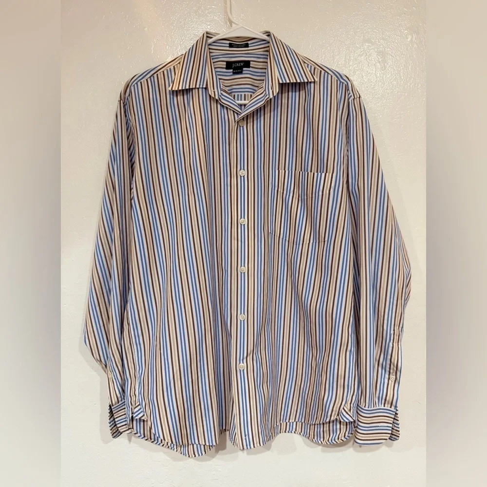 J. Crew Striped Long Sleeve Shirt Size Medium 100% Cotton